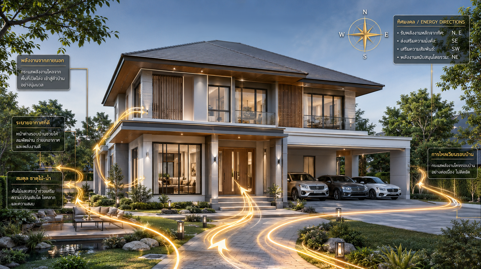 บ้านสไตล์โมเดิร์นลักชูรีที่ออกแบบโดยซินแสปนิก